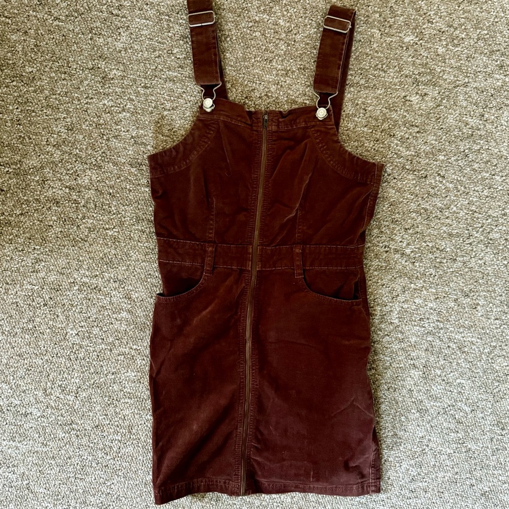 Ribbed Overall Mini Dress (Size 6) - American Eagle - Picnic Perfect!